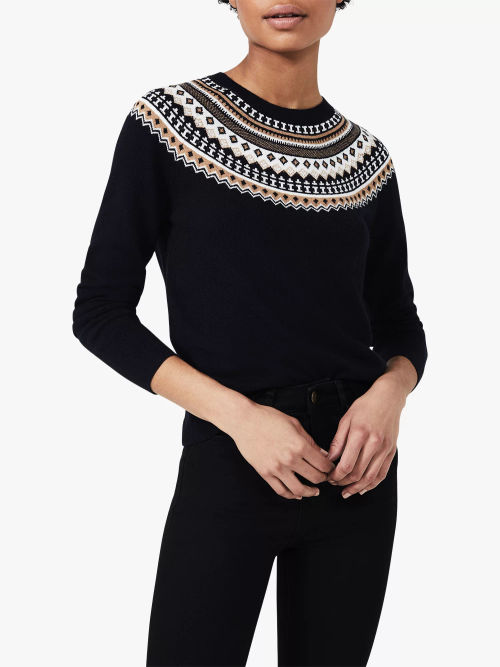 Hobbs Melodie Wool Blend Colour Block Jumper at John Lewis & Partners