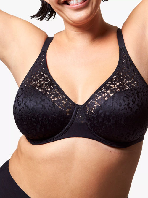 Royce Blossom Non Wired Bra, Black at John Lewis & Partners