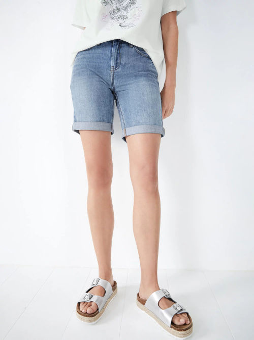 Jasmine Relaxed Short Dungarees, Light Authentic Blue