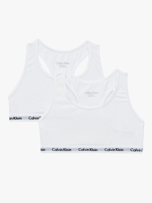 Calvin Klein Kids' Modern Cotton Bralette, Pack of 2, White