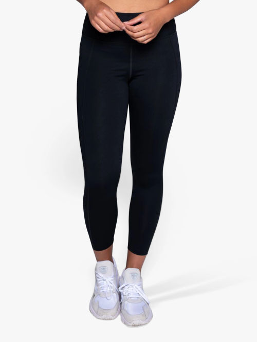 Girlfriend Collective Luxe Split Hem Cropped Leggings, Black, £80.00