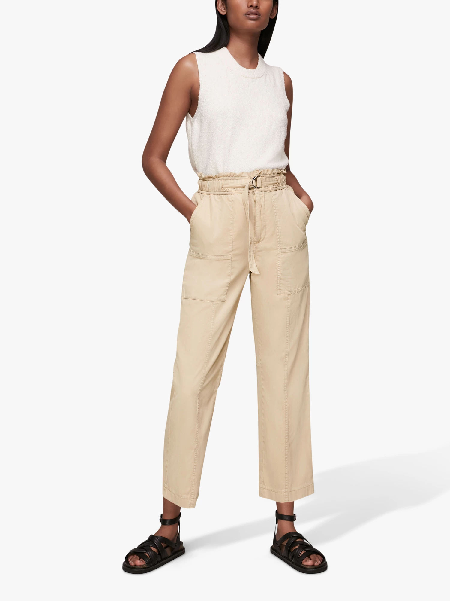 Navy Wide Leg Trousers | WHISTLES |