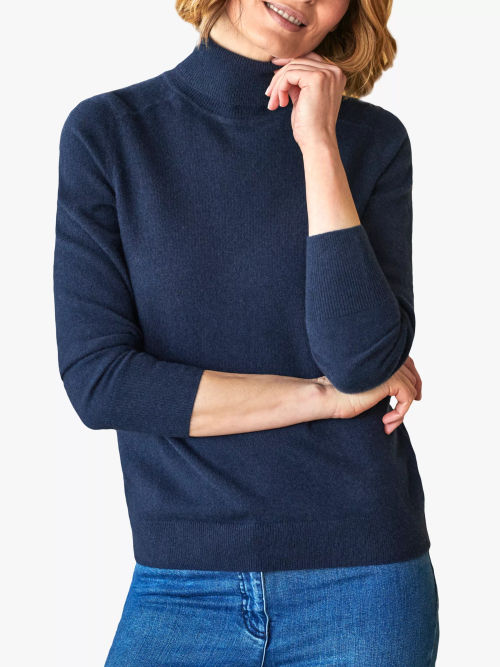 Pure Collection Cashmere Polo Neck Sweater