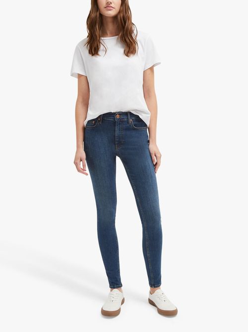 Whistles Lucy Flared Stretch Jeans, Blue at John Lewis & Partners