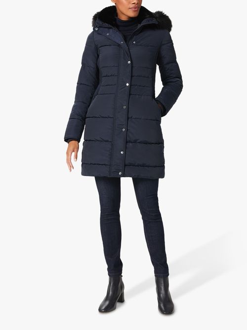 Superdry Longline Faux Fur Hooded Puffer Jacket at John Lewis