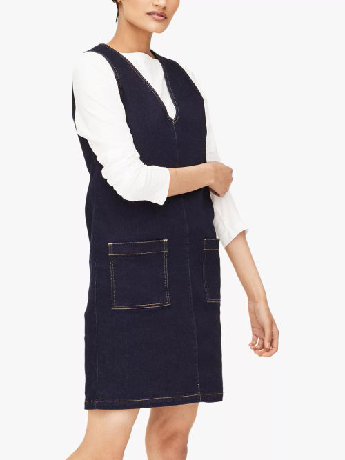 Dark Denim Pinafore Kacey Mini Dress