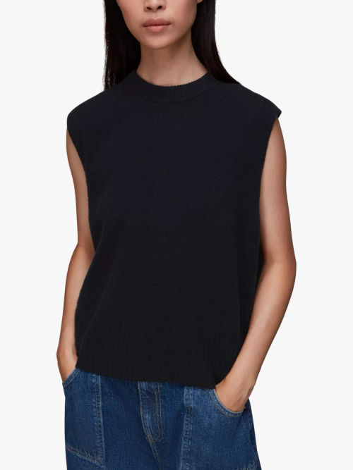 Whistles Wool Tank Top, Navy