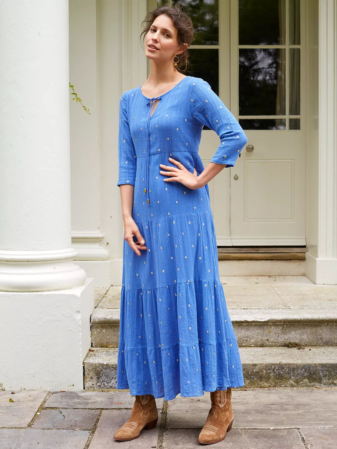 Aspiga Liv Denim Maxi Dress Mid Vintage Blue 155.00 Buchanan