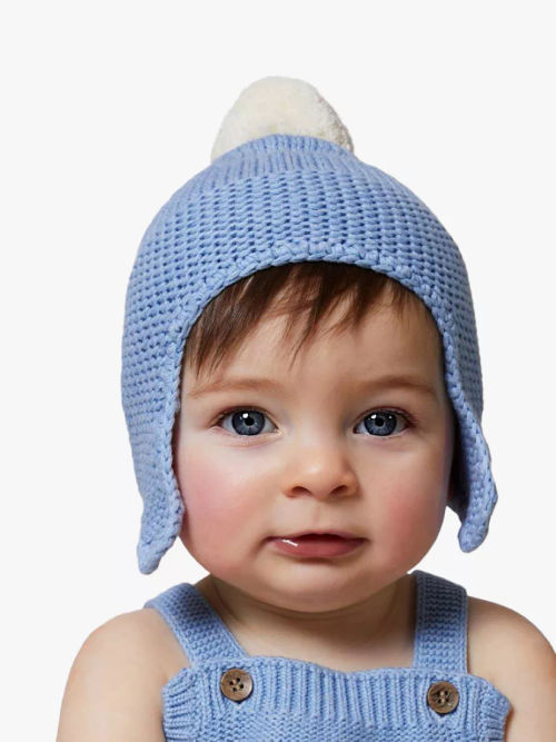 John Lewis Kids' Funny Face Trapper Hat, Green at John Lewis & Partners