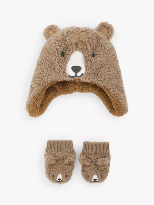 John Lewis Kids' Funny Face Trapper Hat, Green at John Lewis & Partners