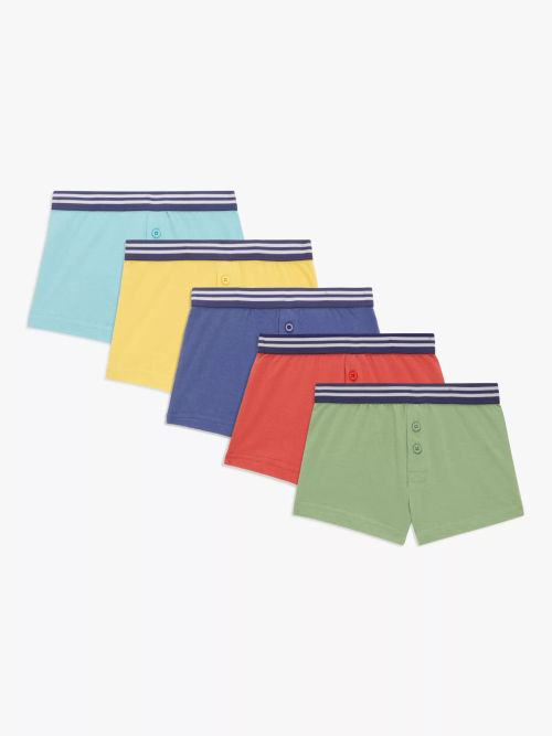 John Lewis Kids' Shark Print Trunks, Pack of 5, Green at John Lewis &  Partners