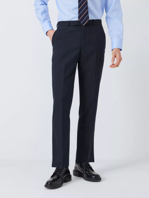 John Lewis Slim Bi-Stretch Trousers, Navy at John Lewis & Partners