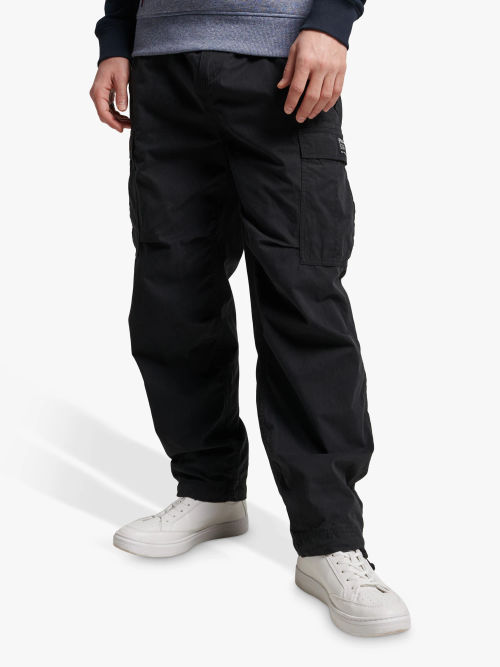 Superdry Organic Cotton Parachute Trousers, Midnight Navy