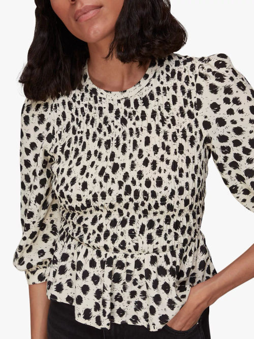 Whistles Brushed Dalmation Print Shirt, Black/White