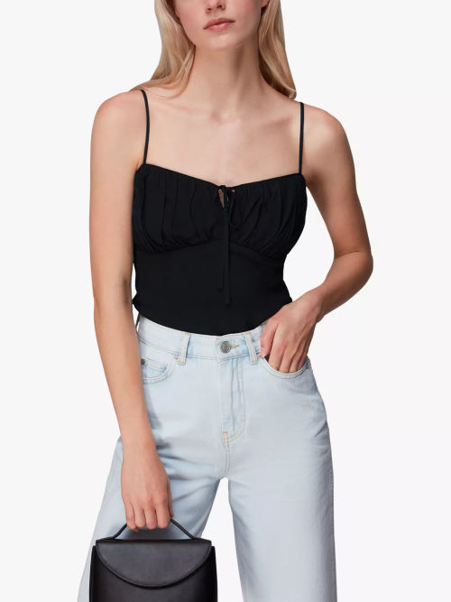 Whistles Cami Detail Top, Black, Compare