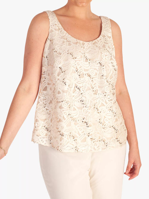 chesca Lace Cami Top, Cream