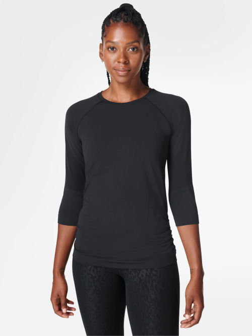 Sweaty Betty Athlete Seamless Long Sleeve Gym Top, Black at John Lewis &  Partners