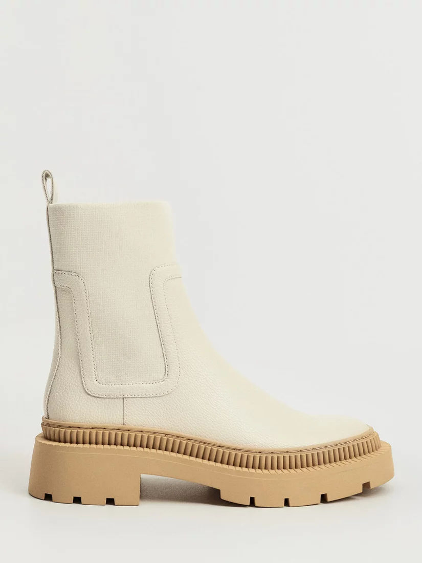 Mango Chunky Contrast Sole Ankle Boots White 59.99 Buchanan