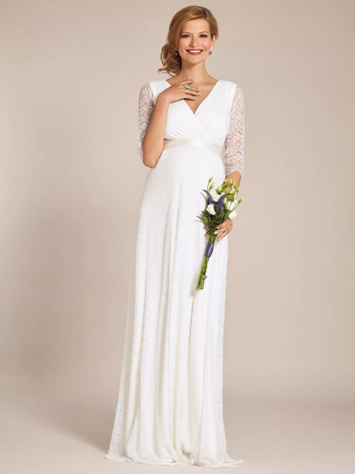 Tiffany Rose Amelia Lace Maternity Wedding Dress, Ivory, £149.00