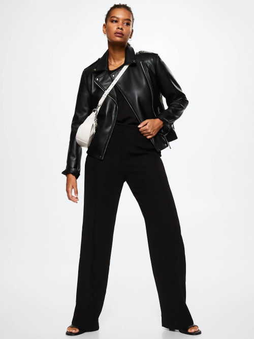 Mango Liz Faux Leather Biker...