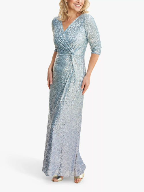 Sequin V-Neck Maxi Wrap Dress, Gina Bacconi