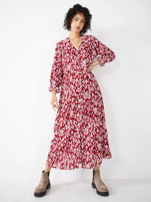 HUSH Jinni Ikat Print Midi...