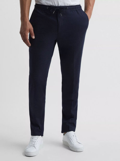 Reiss Petite Odell Side Stripe Wide Leg Joggers, Navy at John Lewis &  Partners