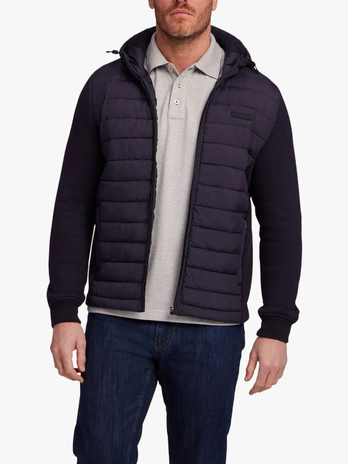 Reiss Taylor - Hybrid Zip Through Quilted Jacket in Black, Mens