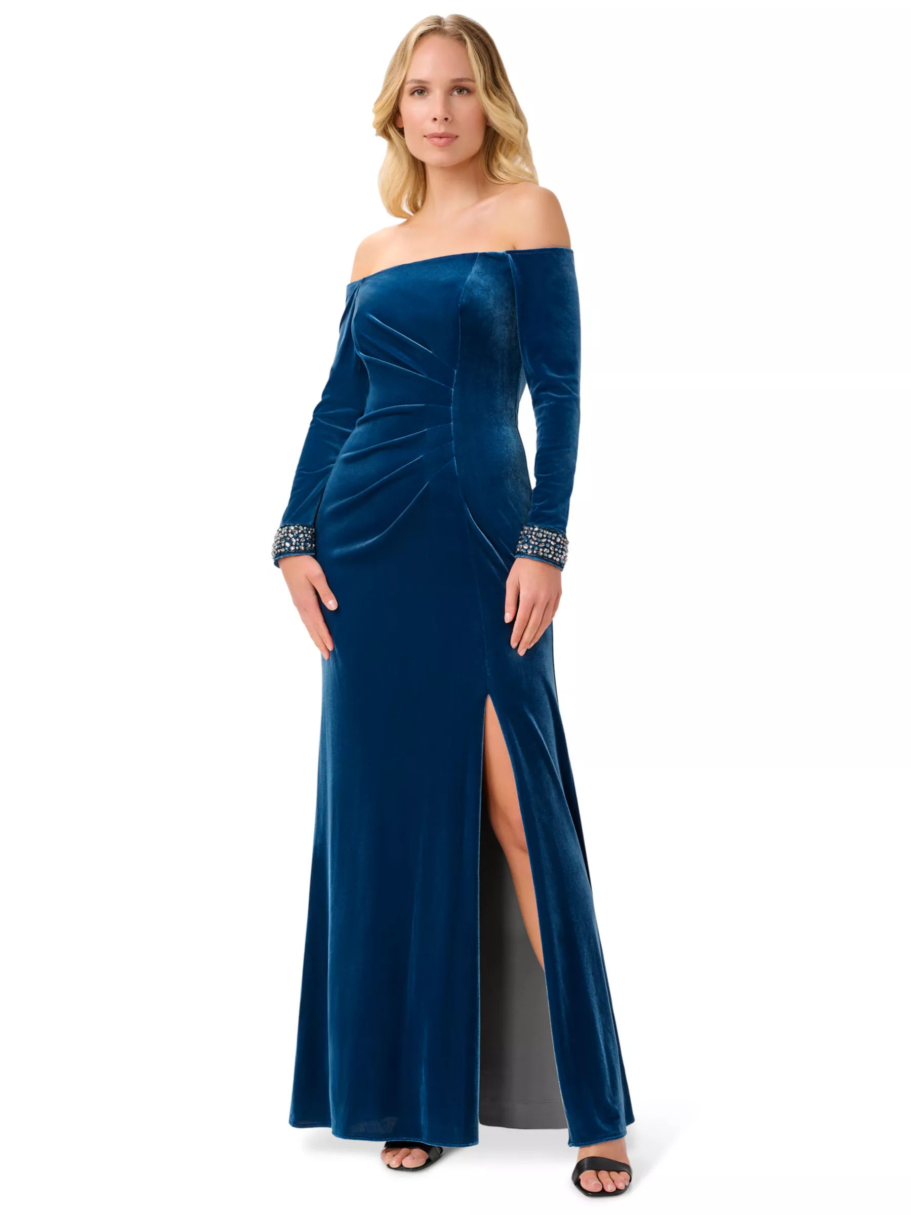 Adrianna Papell Velvet Off Shoulder Maxi Dress 259.00 Grazia