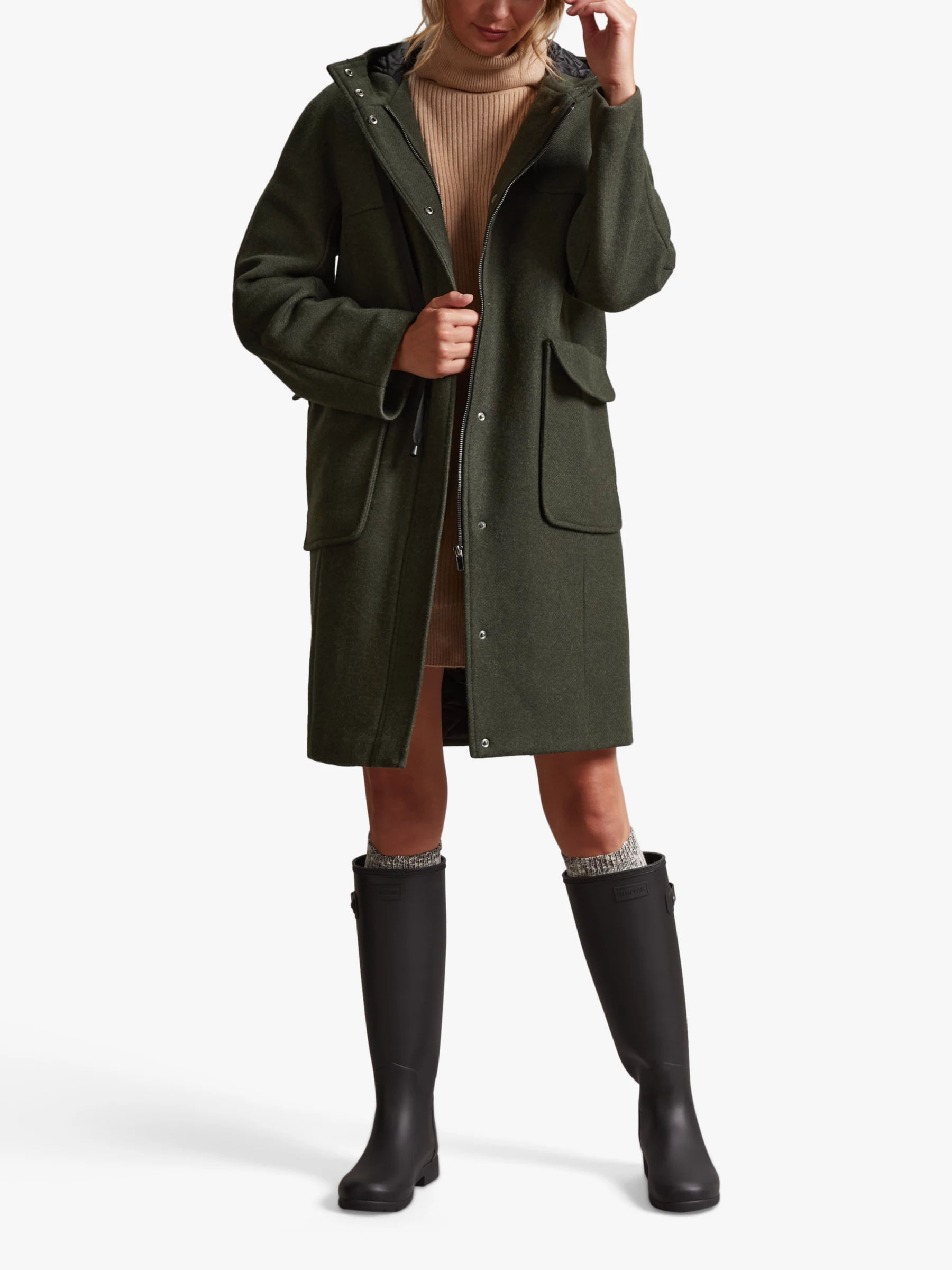 Four seasons shop hooded wrap coat