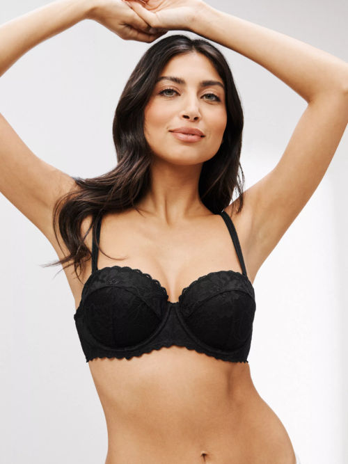 John Lewis Ivy Seam Free Bandeau Bra, Black at John Lewis & Partners