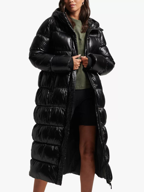 Superdry Longline Faux Fur Hooded Puffer Jacket at John Lewis