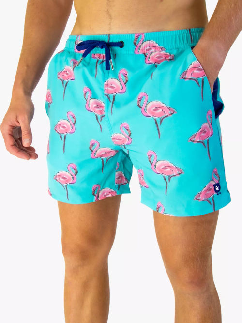 Randy Cow Flamingo Print Swim...