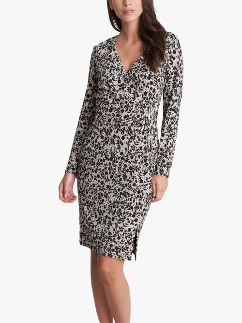 Gina Bacconi Arianna Floral Embroidered Dress, Plum at John Lewis & Partners