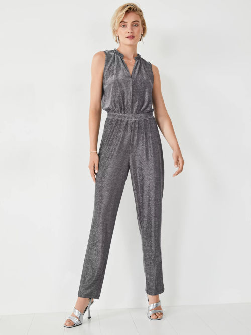 hush Bianca Glitter Jumpsuit, Silver, Compare