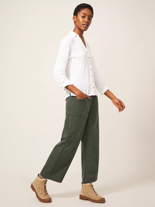 White Stuff Everleigh Cargo Trousers, Mid Green, Compare