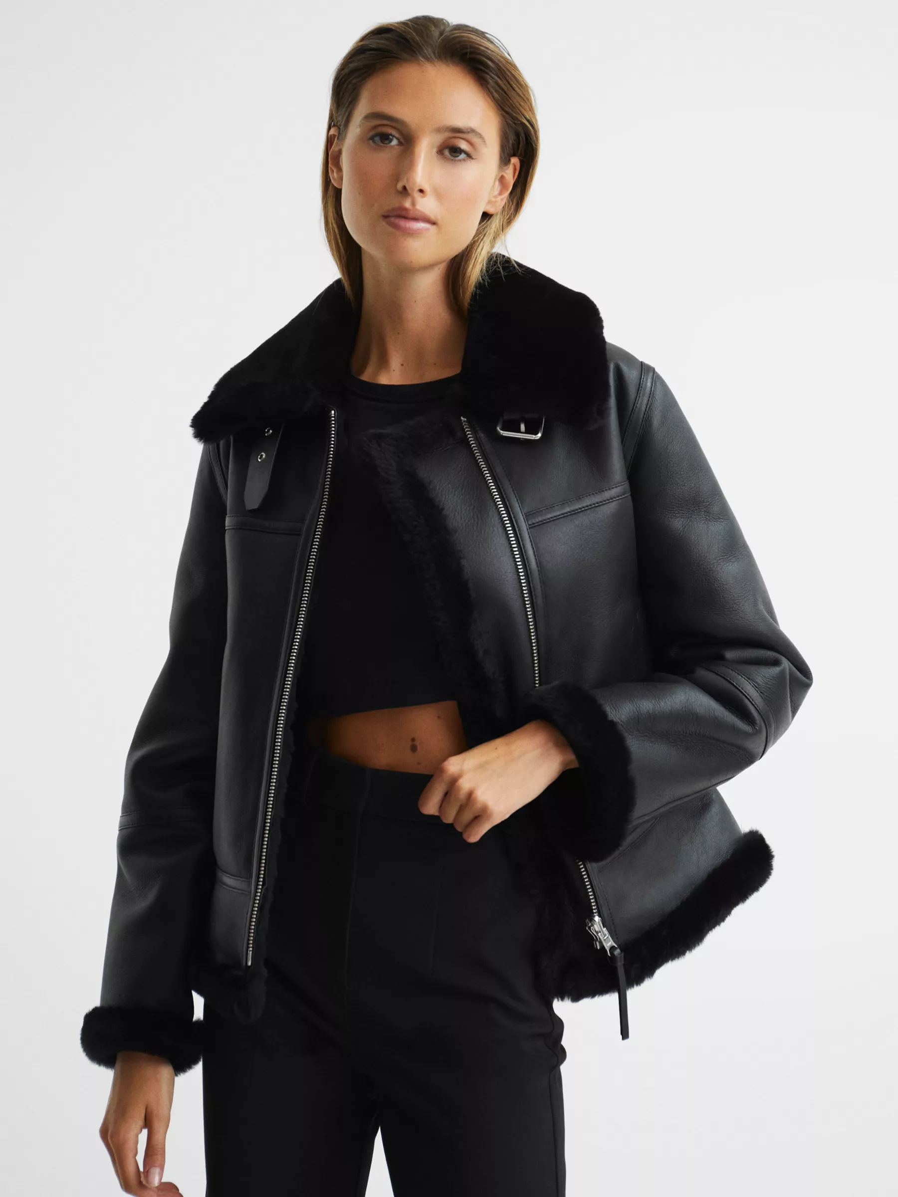 Reiss blair store leather jacket