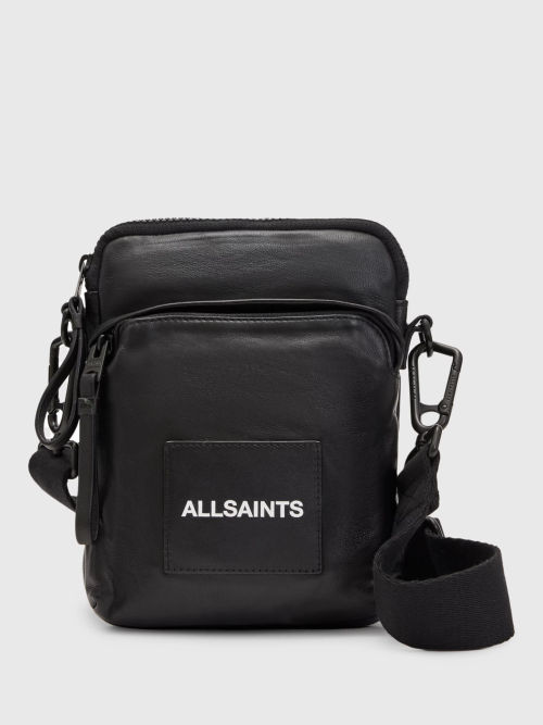 AllSaints Men's Oppose Leather Fanny Pack, Black