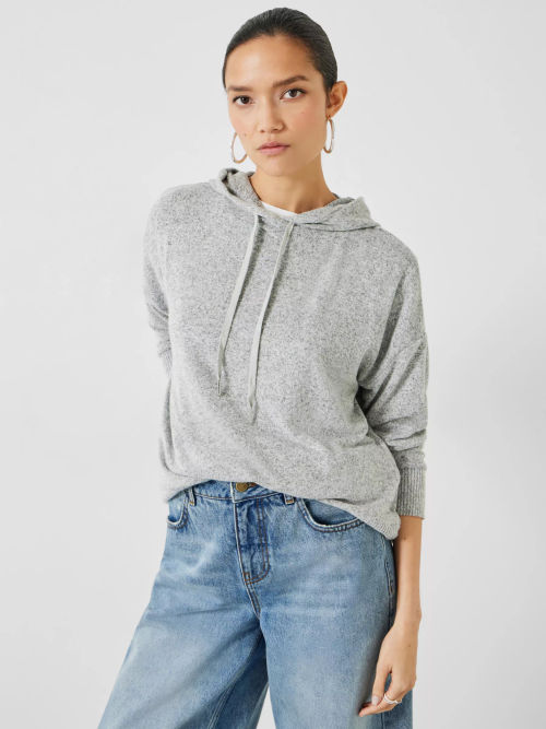 Graphic Oversized Hoodie, Mid Grey