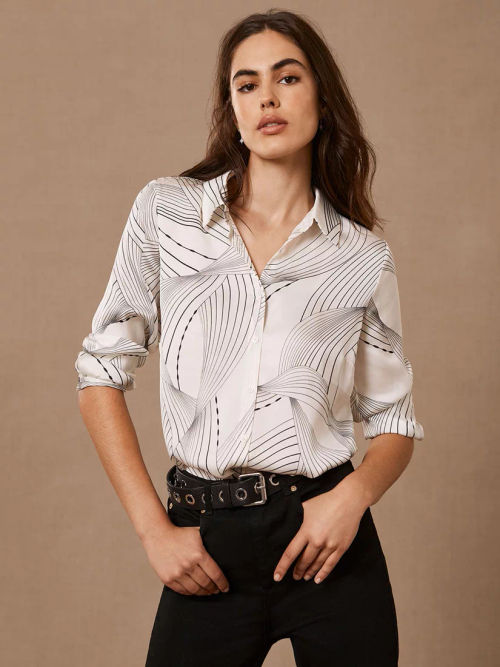 Mint Velvet Longline Shirt, Ivory at John Lewis & Partners