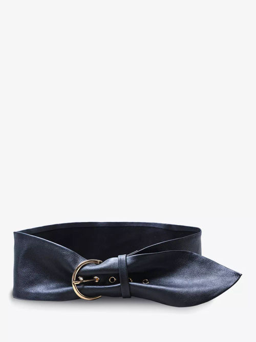 Mint Velvet Eyelet Suede Belt, Brown at John Lewis & Partners