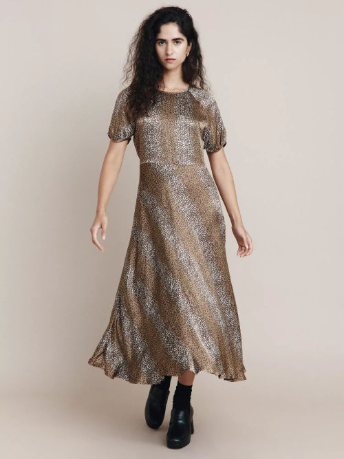 Ghost Bea Midi Dress, Brown...