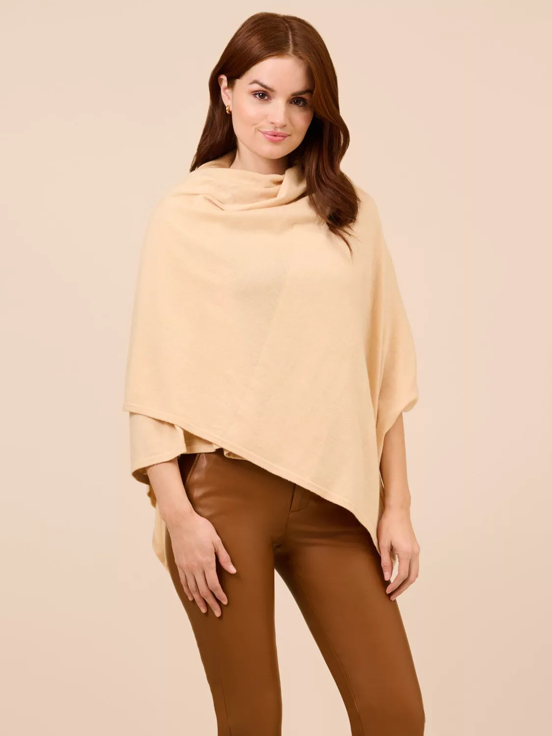 Adrianna Papell Classic Solid Cashmere Blend S HUG Cardigan Wrap