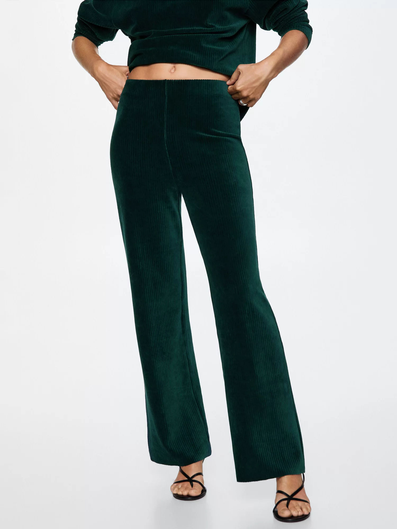 Mango VELVET  Trousers  noirblack  Zalandode