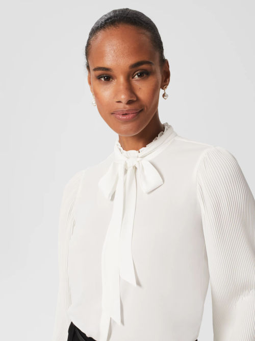 Hobbs Maya Tie Neck Blouse