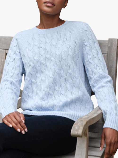Cloudy Blue Cable Knit Tank