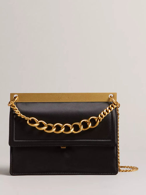 Ted Baker Jorjey Leather Chain Strap Cross Body Bag, Blue Dark at John  Lewis & Partners