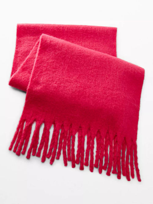 John Lewis Cashmere Scarf, Bright Pink at John Lewis & Partners