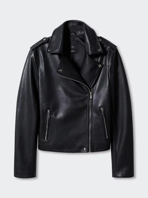 Mango Liz Faux Leather Biker...