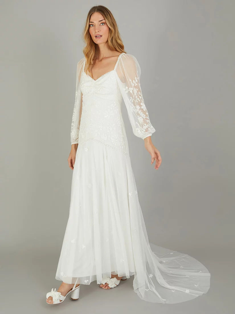 Monsoon Josette Embellished Bridal Maxi Dress Ivory 550.00